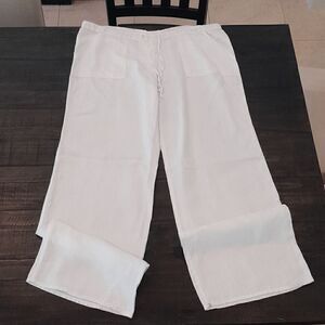 Venus women's pants linen and white size 34 medium great condition with pockets